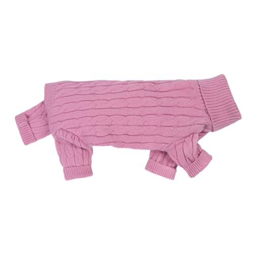 Turtleneck Chunky Knit Dog Sweater (Small / Pink)
