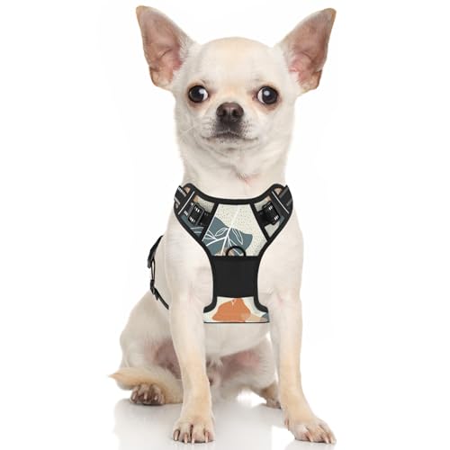 No Pull Dog Harness (Boho Abstract Leaves / Small)