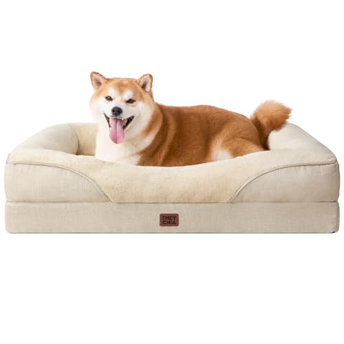 Orthopedic Dog Bed for Large Dog (Beige / 36x27x7)