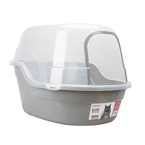 Jumbo Hooded Cat Litter Box (Grey)