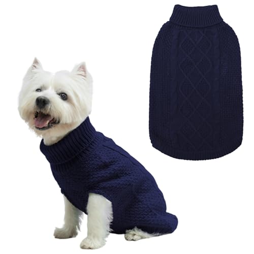 Turtleneck Dog Sweater (Small / Navy Blue)