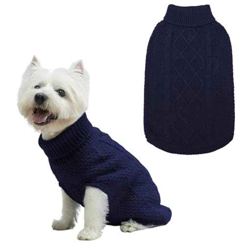 Turtleneck Dog Sweater (X-Small / Navy Blue)