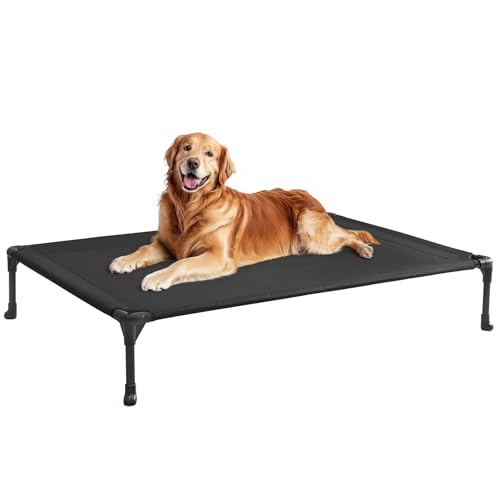 Outdoor Elevated Dog Bed Large Sized Dogs (45.0"L x 33.0"W x 7.0"Th / Black)