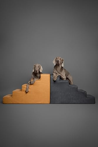 Dog Stairs Dog Ramp for Bed ((5 Step) Charcoal)