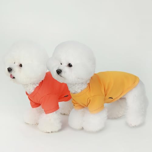 Dog Shirts Soft Plain Solid T (Yellow & Orange / 2XL-(20~30lb) | Chest(~24"))