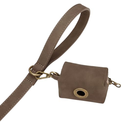 PU Leather Dog Leash for Small Dogs (Brown / 5/8''x 5FT)