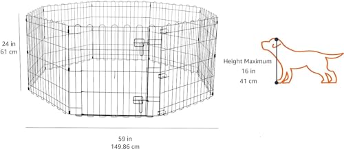 Foldable Octagonal Metal Exercise Pen for Dogs (Single Door)