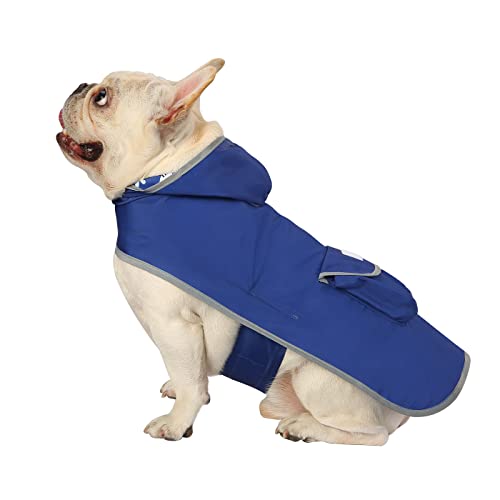 2-in-1 Reversible Dog Raincoat Hooded Poncho Rain Jacket Bl Sharks S (Small / Sharks)
