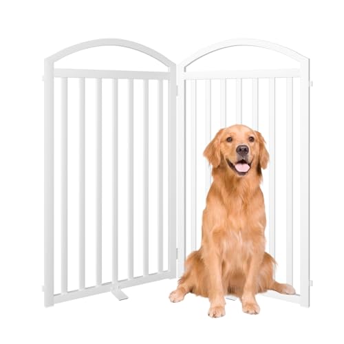 2 Panels Full Matel Freestanding Dog Gates (【2 Panels】48"W*36H" / White)