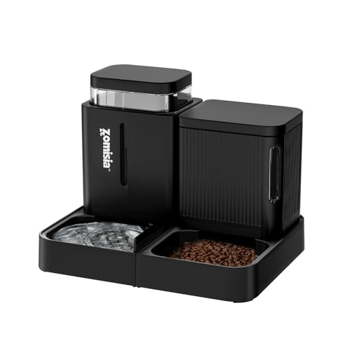 Automatic Cat Feeder (0.8 Gallon x 2 / Black)