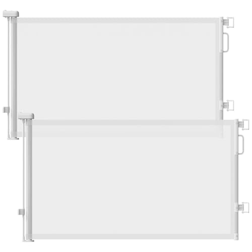 2Pack Retractable Baby Gates for Stair (White / 34" Tall x 58" Wide (2Pack))