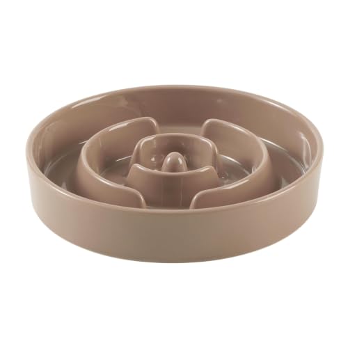 Ceramic Slow Feeder Dog Bowls (Brown Coffee)