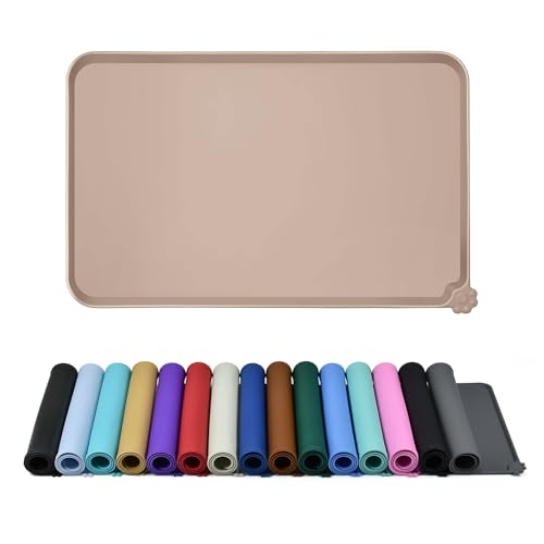 Silicone Pet Feeding Mat (Taupe / 18.5" x 11.5")