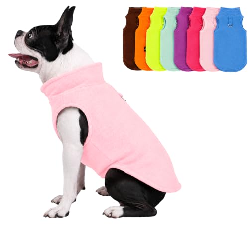 Dog Fleece Vest Sweater with Leash Ring (XS (2-4lbs) / Pink Lemonade)