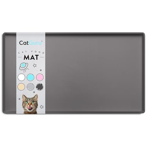 Premium Cat Food Mat (L: 24" x 14" / Carbon)