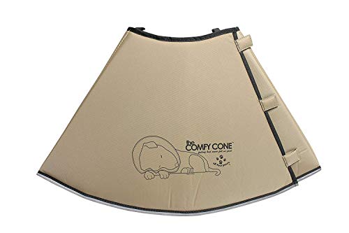 Comfy Cone Pet Cone for Dogs (Tan / XXL(Neck to Nose 14.5"))