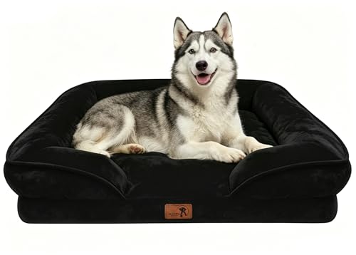 Orthopedic Dog Bed with Sides (38.0"L x 28.0"W x 6.5"Th / Black)