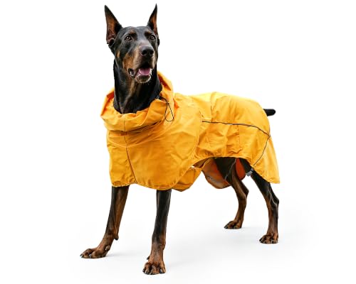 Dog Raincoat with Hood (yellow (Mesh Lining) / L)