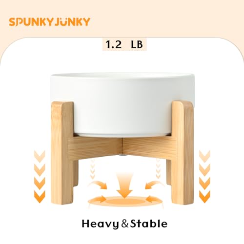 Ceramic Elevated Dog Bowls 2 Pack (Small - 1.7 CUPS*2 / White)