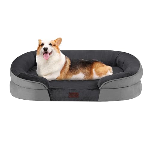 Orthopedic Waterproof Medium Dog Bed Sofa (Medium(36 x 25.5 x 6 inch) / Dark Grey)