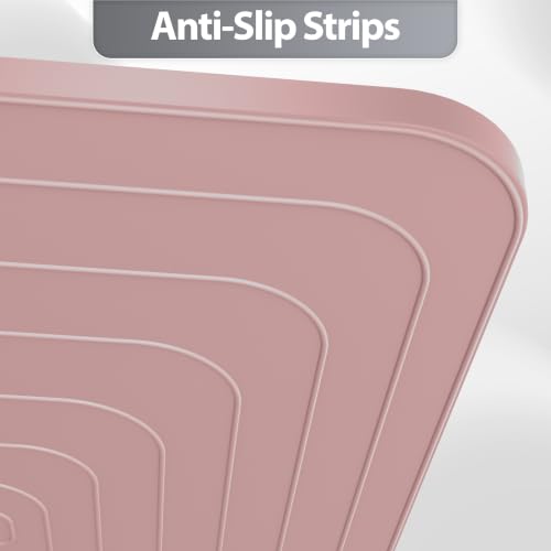 Silicone Dog Cat Food Mat Extra Thick Raised Edge (Dusty Rose / 18"L x 12"W)