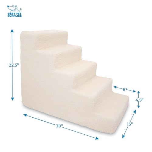 Dog Stairs & Steps (Lambswool / H: 22.5 Inches)