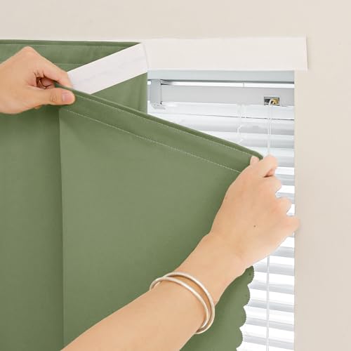 Self Adhesive Blackout Curtains (Sage Green / 59"W x 96"L (Pack of 1))