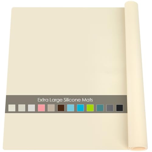 Extra Large Silicone Mats for Countertop (03-beige / 23.6"L x 15.7"W)