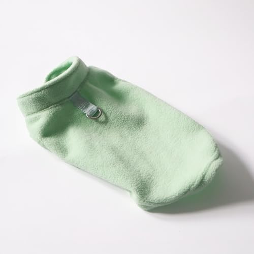 Dog Fleece Sweater with Leash Ring (S (4-6lbs) / Mint Green)