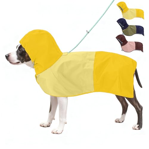 Waterproof Dog Raincoat with Hood (Small / Yellow)
