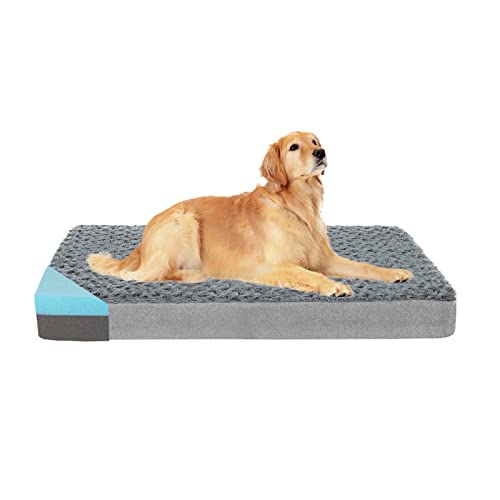 Orthopedic Memory Foam Dog Bed (Rose Plush / X-Large-41"x 29" x 4")