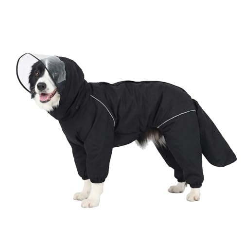 Dog Raincoat for Medium Large Dogs (Black for Girl / Medium)