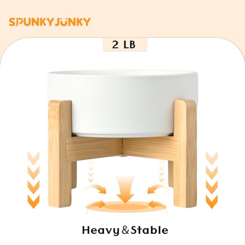 Ceramic Elevated Dog Bowls 2 Pack (Medium - 3.6 CUPS*2 / White)