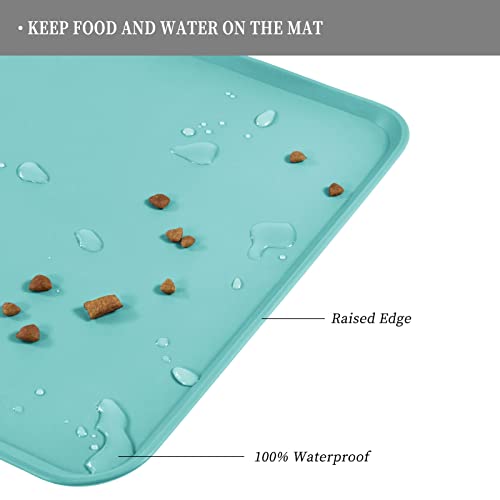 Silicone Pet Feeding Mat (Teal / 22" x 14")