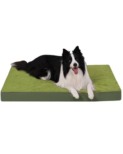 Orthopedic Dog Bed for Extra Large Dogs with Waterproof (Green / 47.0"L x 29.0"W x 4.0"Th)
