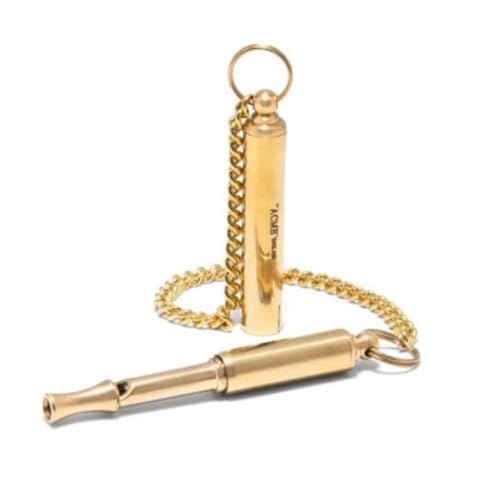 Original 'Silent' Dog Training Whistle no. 535. Adjustable Frequency. Good Sound Quality. Weather (Polished Brass)
