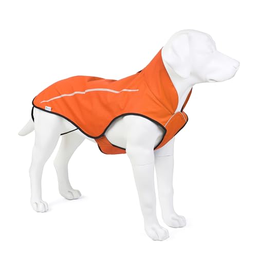 Dog Raincoat Adjustable Waterproof Reflective Rain Jacket for Small Medium Large Dogs (XS Chest 17"-23" / Orange)