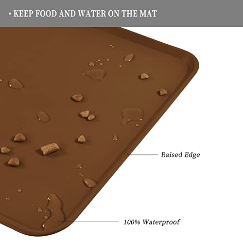 Silicone Pet Feeding Mat (Brown / 22" x 14")