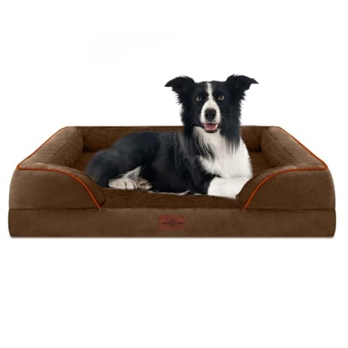 Waterproof Orthopedic Dog Beds for Large Sized Dog (36.0"L x 27.0"W x 8.0"Th / Chocolate Brown)