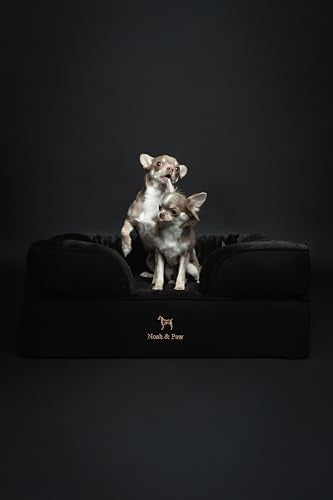 Dog Bed 28x23x11 Inch (Denim - Black / Medium)