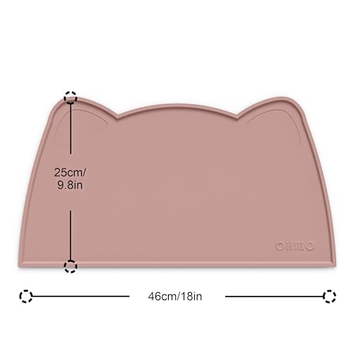 Cat Food Mat Silicone Pet Feeding Mat (18"L x 10"W / Rose)