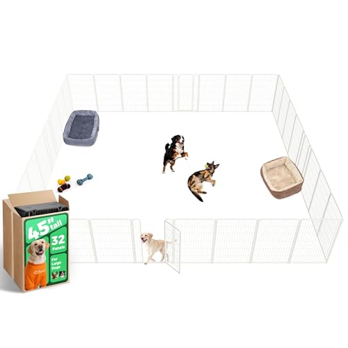 Homeplus Indoor Dog Playpen (White / 45"H)