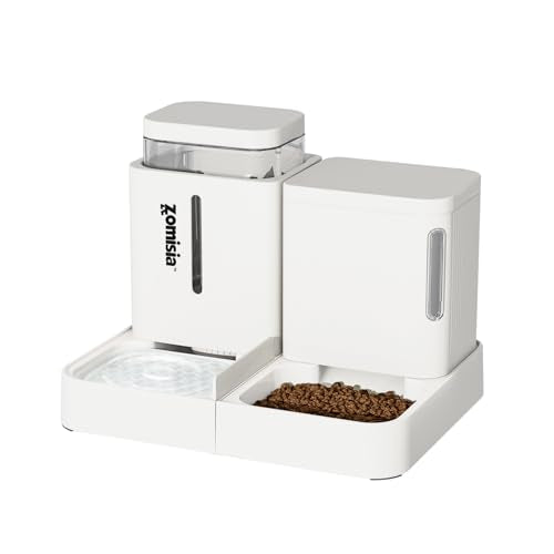 Gravity Cat Feeder and Water Dispenser (0.8 Gallon x 2 / White)