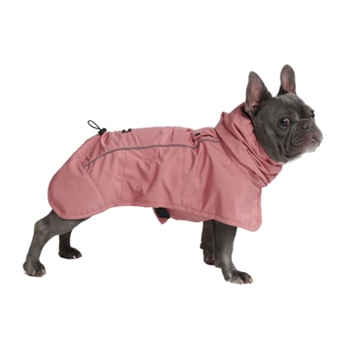 Dog Raincoat Waterproof Rain Jacket w (Sea Pink / Large)