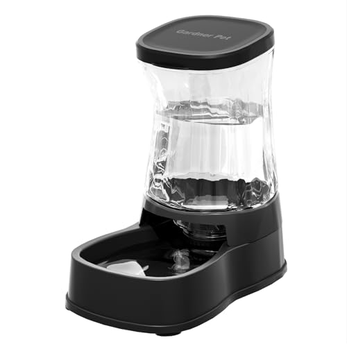 1.0Gal Gravity Automatic Dog Water Bowl Dispenser 100% BPA Free (Black)