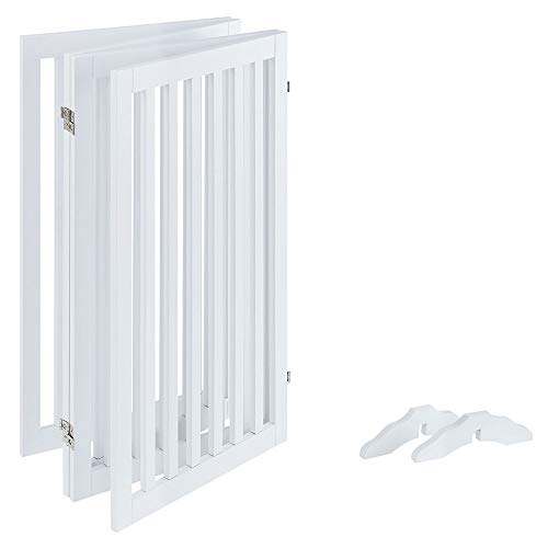 36”H Free Standing Pet Gate for Dog (White / 80"W×36"H)