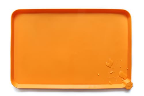 Silicone Non Slip Pet Feeding Mats (19" x 12" / Orange)