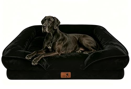 Orthopedic Dog Bed with Sides (53.0"L x 42.0"W x 8.0"Th / Black)