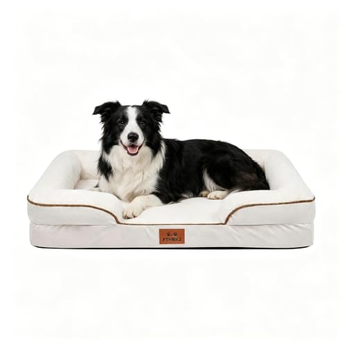Orthopedic Dog Beds Large Sized Dog (Beige / 36.0" L x 27.0" W x 6.7" Th)