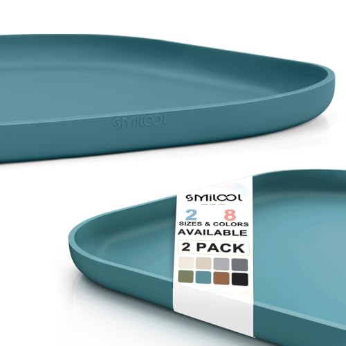 Waterproof Silicone Pet Food Mat with Raised Edge for Dog & Cat (12"L x 12"W / Slate Blue)